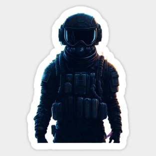 Cyberpunk Sci Fi Warrior Soldier Sticker